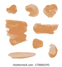 Vector colorful set with oil paint spot background, texture hand drawn illustration. Use it as element for design greeting card, poster, banner, Social Media post, invitation, graphic design