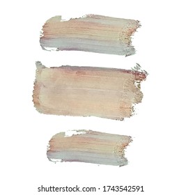 Vector colorful set with oil paint spot background, texture hand drawn illustration.  