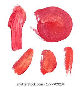 Vector colorful set with oil paint spots, hand drawn illustration. Use it as element for design greeting card, poster, banner, Social Media post, invitation, graphic design
