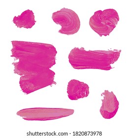 Vector colorful set with oil paint spot background, texture hand drawn illustration. Use it as element for design greeting card, poster, banner, Social Media post, invitation, graphic design