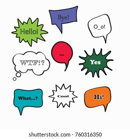 Vector colorful set of speech bubbles with text