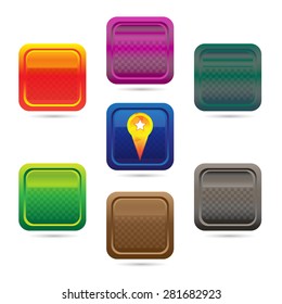 vector Colorful set of web buttons on white background
