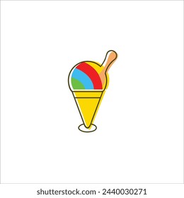 vector colorful shaved ice illustration, suitable for wall decoration, table stickers, etc