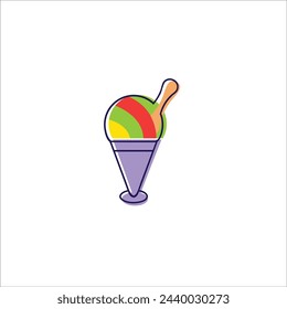 vector colorful shaved ice illustration, suitable for wall decoration, table stickers, etc
