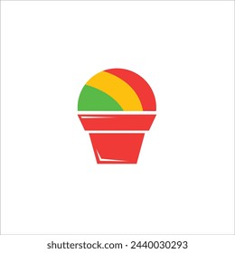 vector colorful shaved ice illustration, suitable for wall decoration, table stickers, etc