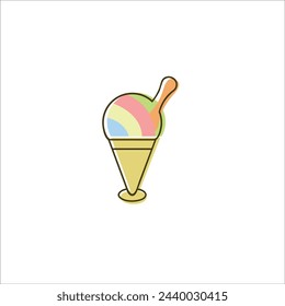 vector colorful shaved ice illustration, suitable for wall decoration, table stickers, etc