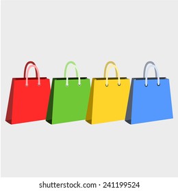 Vector colorful shopping bags
