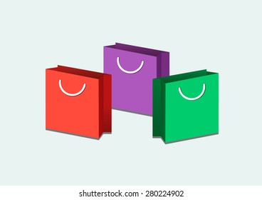 Vector colorful shopping bags