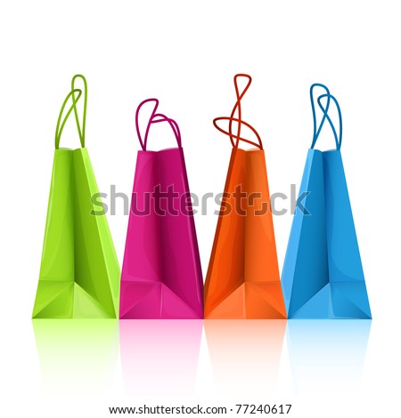 Vector colorful shopping bags