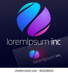 Vector colorful sign. Logo for Business, Technology, Corporation.