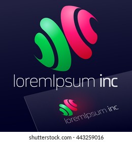 Vector colorful sign. Logo for Business, Technology, Corporation.
