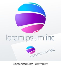 Vector colorful sign. Logotype for Business, Technology, Corporation.