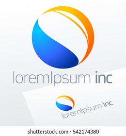 Vector colorful sign in sphere shape. Logo for Business, Tourism, Travel