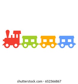 Vector colorful silhouette of a toy train