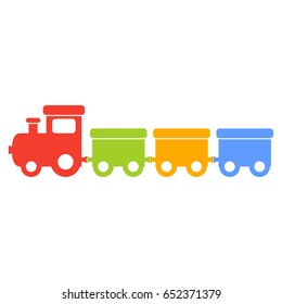 Vector colorful silhouette of a toy train