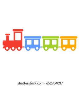 Vector colorful silhouette of a toy train