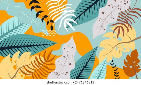 Vector colorful simple flat abstract organic background