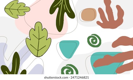 Vector colorful simple flat abstract organic background