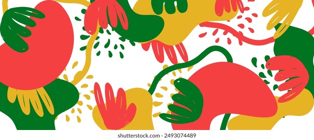 Vector colorful simple flat abstract organic banner