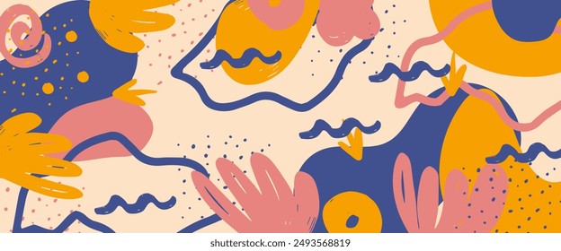 Vector colorful simple flat abstract organic banner