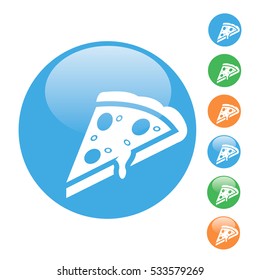 vector colorful simple round icon pizza slice