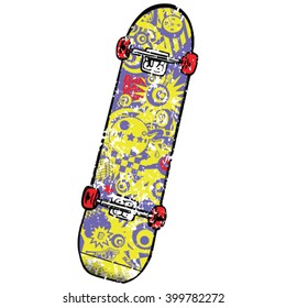 Vector colorful skateboard  icon