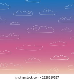 vector colorful sky background with clouds .
can be used for printing