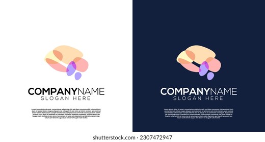 Vector colorful smart idea brain logo. Creative logo inspiration