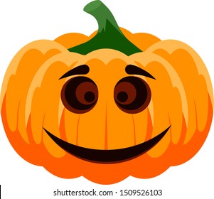 Vector colorful smiling pumpkin. Autumn and halloween symbol