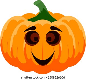 Vector colorful smiling pumpkin. Autumn and halloween symbol