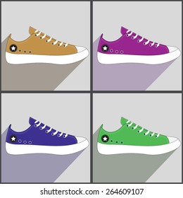 vector colorful sneakers