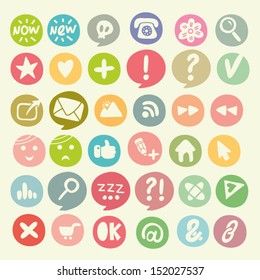 Vector colorful social icon set.