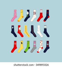 vector colorful socks