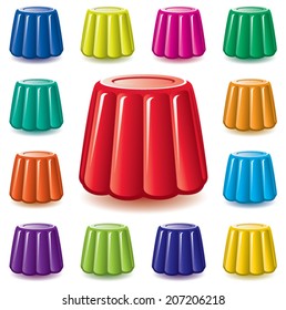 vector colorful soft gelatin jelly assortment