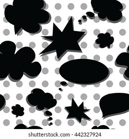 Vector Colorful Speech Bubbles Pattern. Colored Stickers Seamless Background