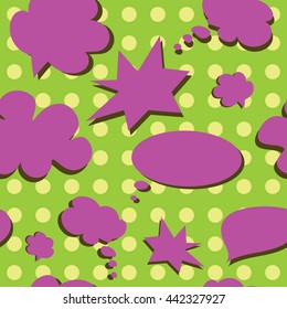 Vector Colorful Speech Bubbles Pattern. Colored Stickers Seamless Background