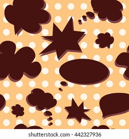 Vector Colorful Speech Bubbles Pattern. Colored Stickers Seamless Background