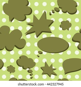 Vector Colorful Speech Bubbles Pattern. Colored Stickers Seamless Background