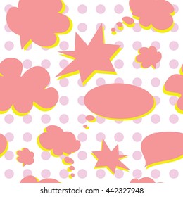Vector Colorful Speech Bubbles Pattern. Colored Stickers Seamless Background