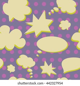 Vector Colorful Speech Bubbles Pattern. Colored Stickers Seamless Background