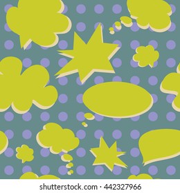 Vector Colorful Speech Bubbles Pattern. Colored Stickers Seamless Background