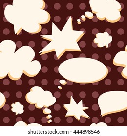 Vector Colorful Speech Bubbles Pattern. Colored Stickers Seamless Background