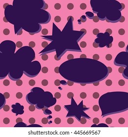 Vector Colorful Speech Bubbles Pattern. Colored Stickers Seamless Background