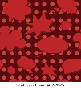 Vector Colorful Speech Bubbles Pattern. Colored Stickers Seamless Background