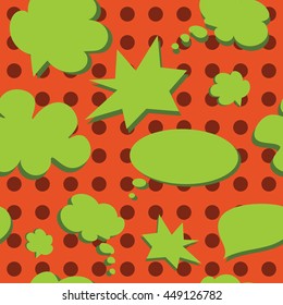 Vector Colorful Speech Bubbles Pattern. Colored Stickers Seamless Background