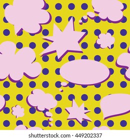 Vector Colorful Speech Bubbles Pattern. Colored Stickers Seamless Background