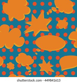 Vector Colorful Speech Bubbles Pattern. Colored Stickers Seamless Background