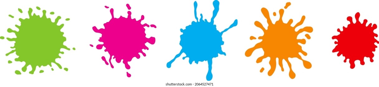 Vector colorful splashes. Abstract vector illustration. Paint splashes set