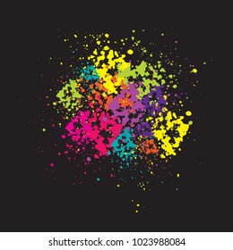 Vector colorful splashes on black background