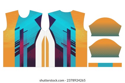 Vector colorful sports jersey design for sublimation or soccer kid design for sublimation